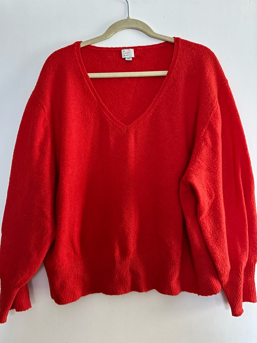 a new day Bright Red V-Neck Sweater